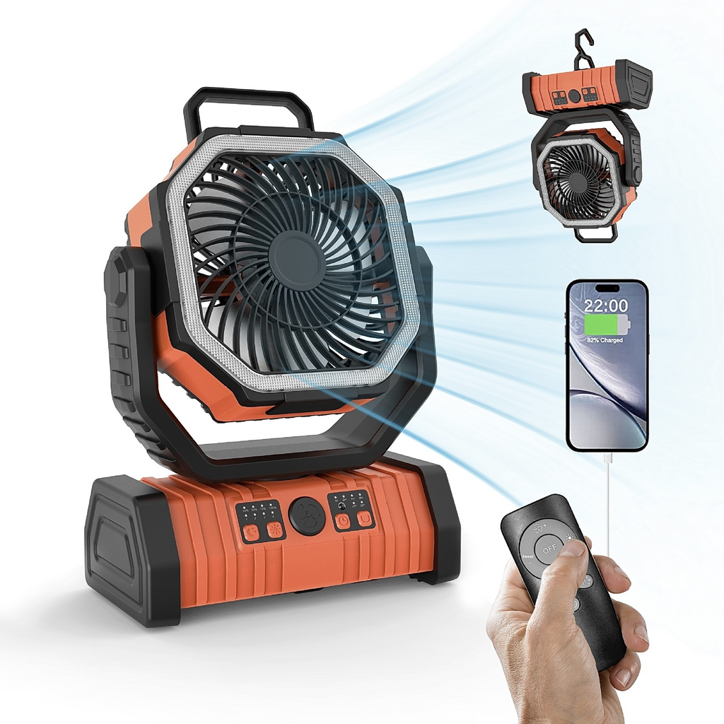 Banco de energía portátil para el hogar, luz LED, ventilador de camping