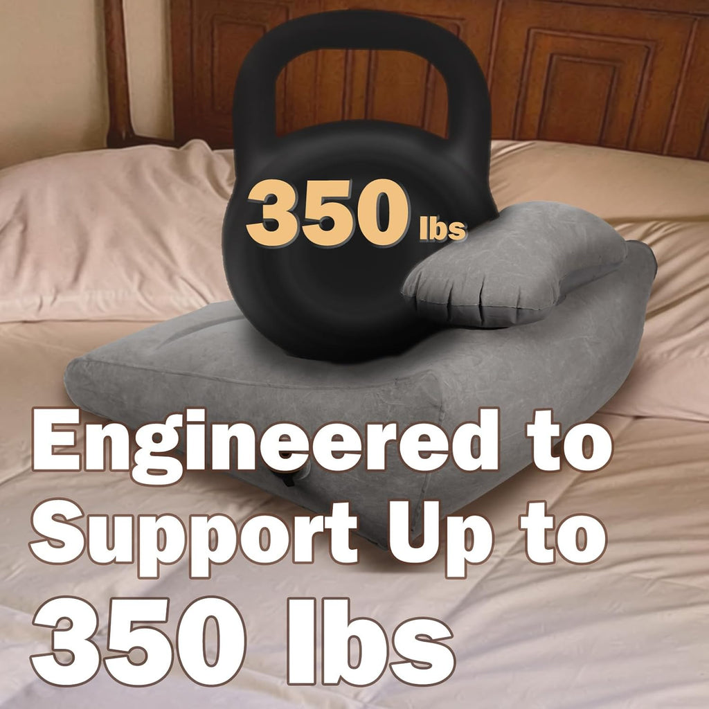 Inflatable Sex Pillow, Triangle Velvet Sex Wedge Cushion, Sex Toys for Adults, Fun Sex Bedroom Stuff for Couples with Eco-Friendly Inflation Bag, Fleshlight Pillow Sex Cushion for Men Women