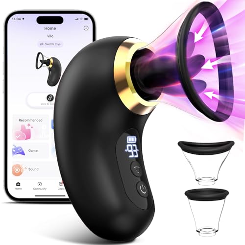 Gasevimo 5-in-1 Rose Toy Vibrator with App Control, 3 Sucking & 9 Licking Modes, LCD Display, Waterproof, Rose Red