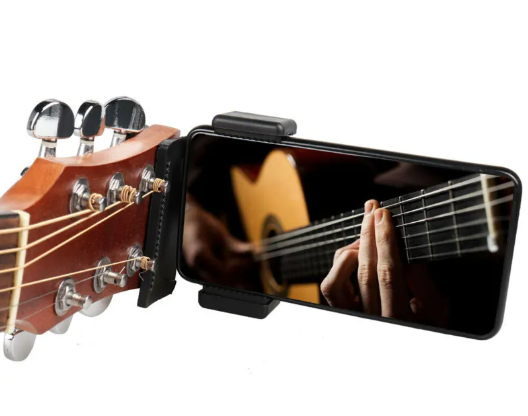 Soporte con pinza para teléfono y guitarra