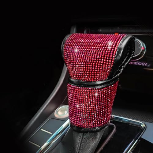 ABOTHGD Rhinestone Gear Shift Knob Cover, Sparkly Crystal Shifter Protector for Women, Universal Car Interior Accessory, Black