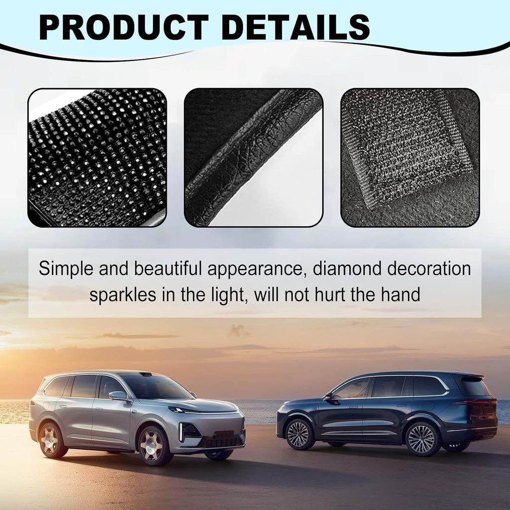 ABOTHGD Rhinestone Gear Shift Knob Cover, Sparkly Crystal Shifter Protector for Women, Universal Car Interior Accessory, Black