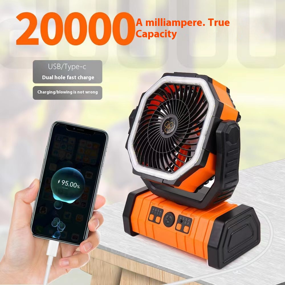 Banco de energía portátil para el hogar, luz LED, ventilador de camping