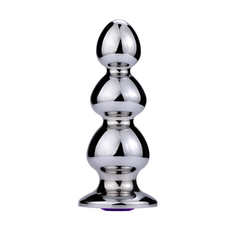 Metal Large Beaded Anal Plug for Adults, Sex Toy