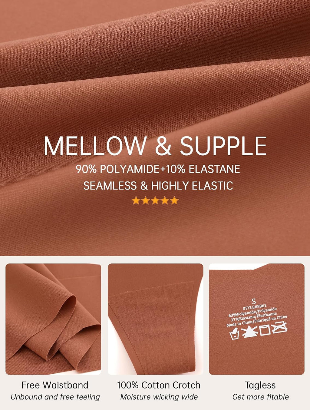 Seamless Thongs for Women No Show V-Waisted Invisible Sexy Panties Tangas Thong Underwear Women 6 Pack