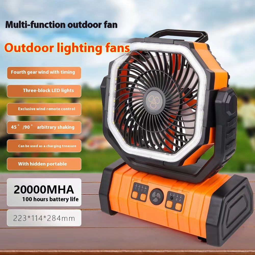 Banco de energía portátil para el hogar, luz LED, ventilador de camping