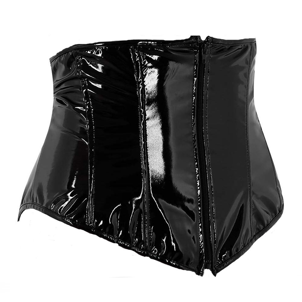 Chic PU Leather Waist-Cinching Corset
