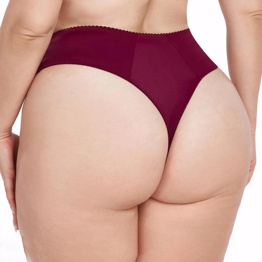 Women's Lace Thong Mid-Rise Nylon Cotton Panties Anti-Bacterial