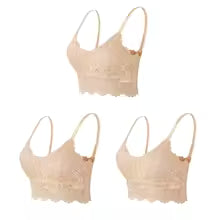 Women's Lace Hollow Out Wireless Bralette 3-Pack
