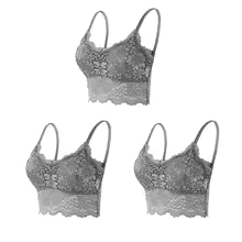 Women's Lace Hollow Out Wireless Bralette 3-Pack