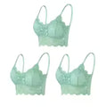 Women's Lace Hollow Out Wireless Bralette 3-Pack