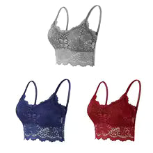 Women's Lace Hollow Out Wireless Bralette 3-Pack