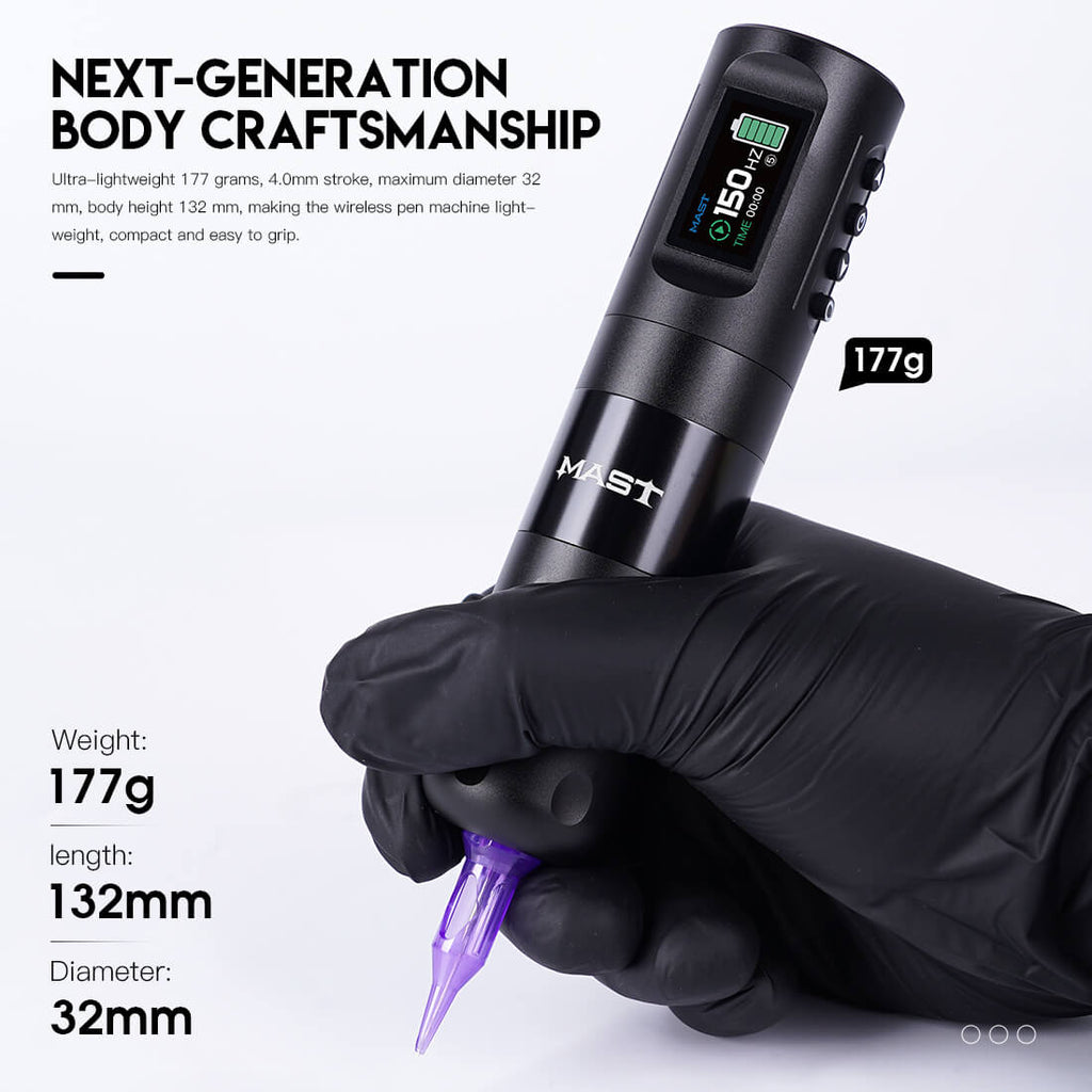 Máquina de tatuaje inalámbrica Dragonhawk con carrera de 4.0MM y frecuencia ajustable | Mast Wing