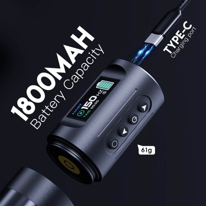 Máquina de tatuaje inalámbrica Dragonhawk con carrera de 4.0MM y frecuencia ajustable | Mast Wing